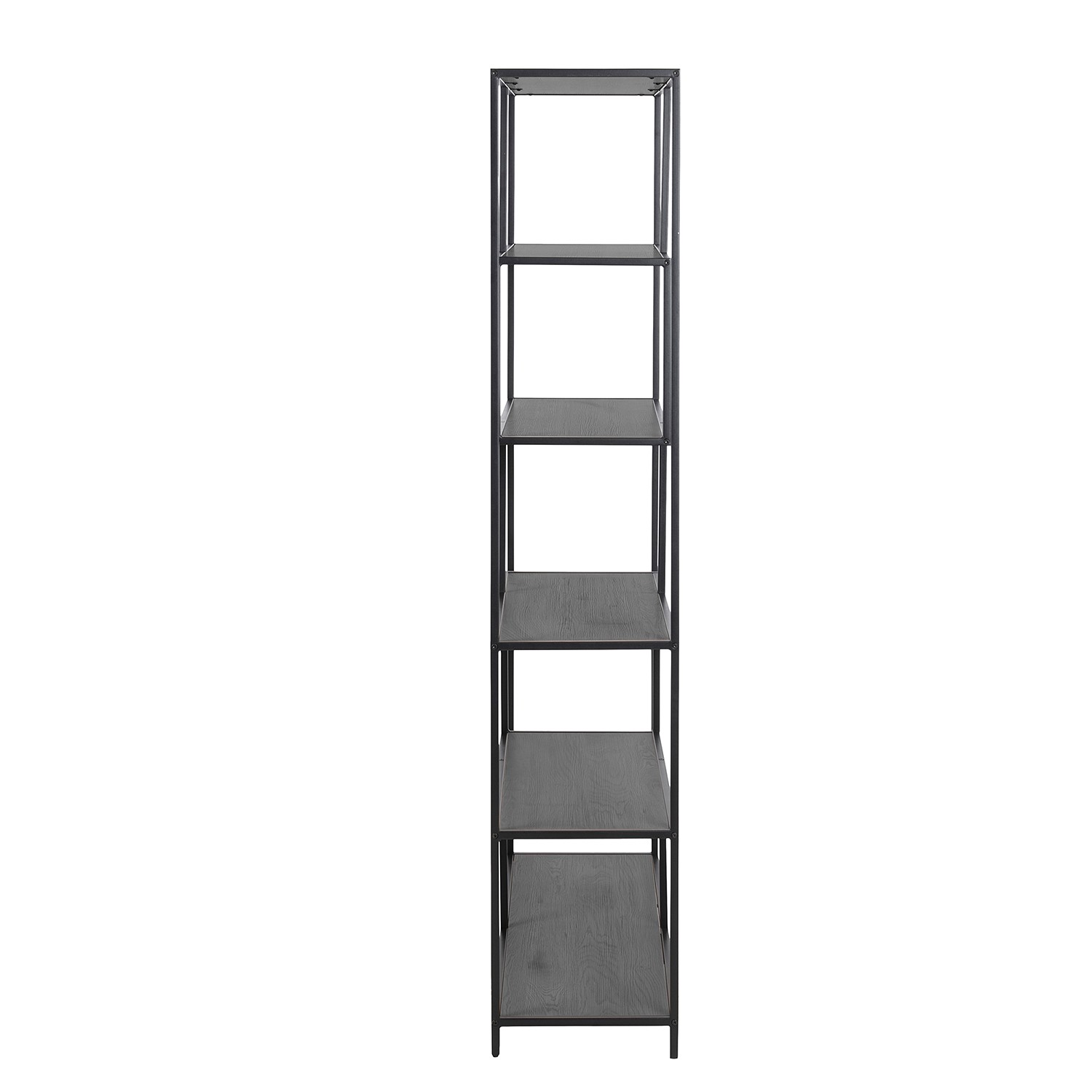 Florence Seaford 5 Shelf Black Large Metal Asymmetrical Bookcase - image 3