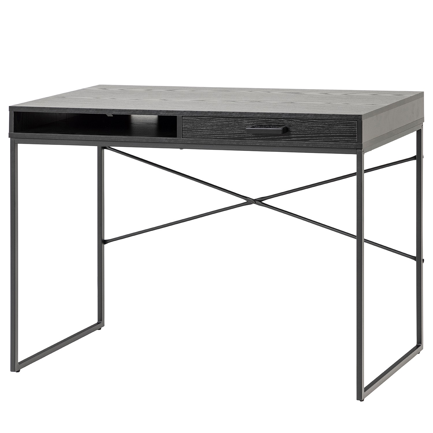 Florence Seaford Single Drawer Single Cube Ash Black Office Desk - image 2