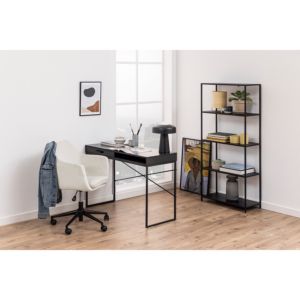 Florence Seaford Single Drawer Single Cube Ash Black Office Desk - image 4