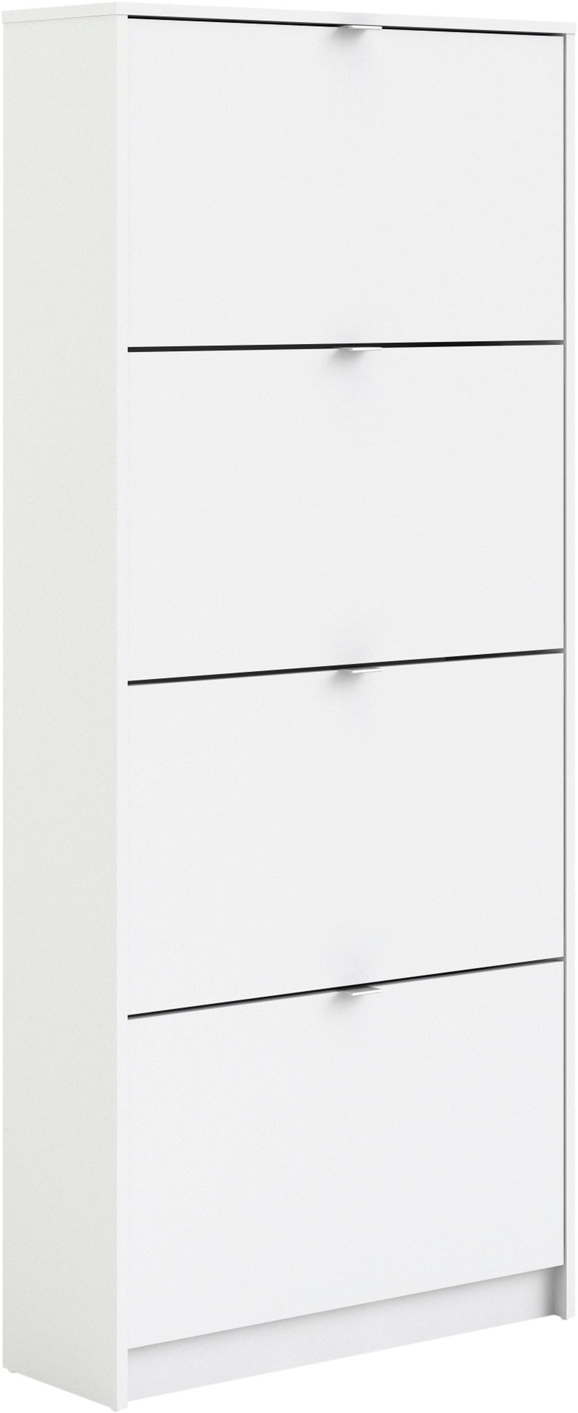 Florence Shoes 4 Flip Door Double Layer White Shoe Storage Cabinet - image 2