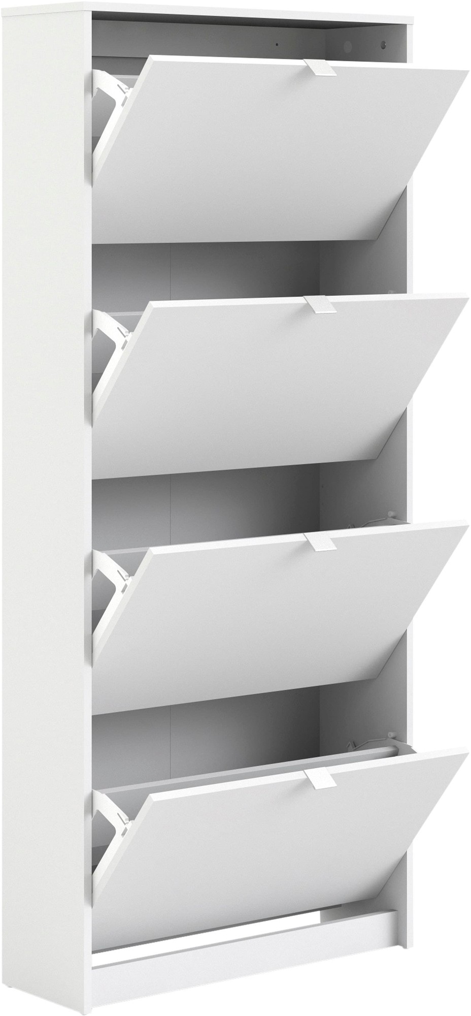Florence Shoes 4 Flip Door Double Layer White Shoe Storage Cabinet - image 4