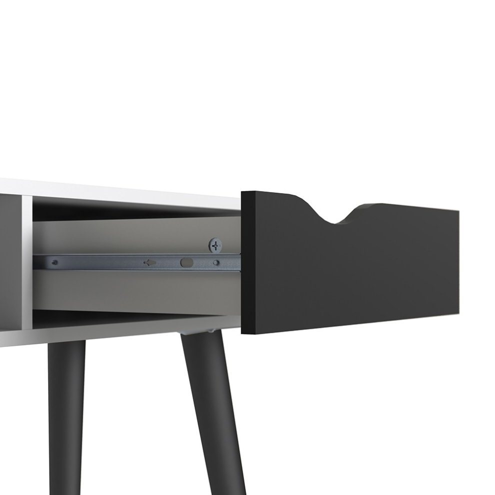 Florence Single Drawer Single Shelf White and Matt Black Console Table - image 5
