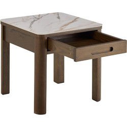 Florence Southampton Cream Ceramic Single Drawer Square Side Table - image 3