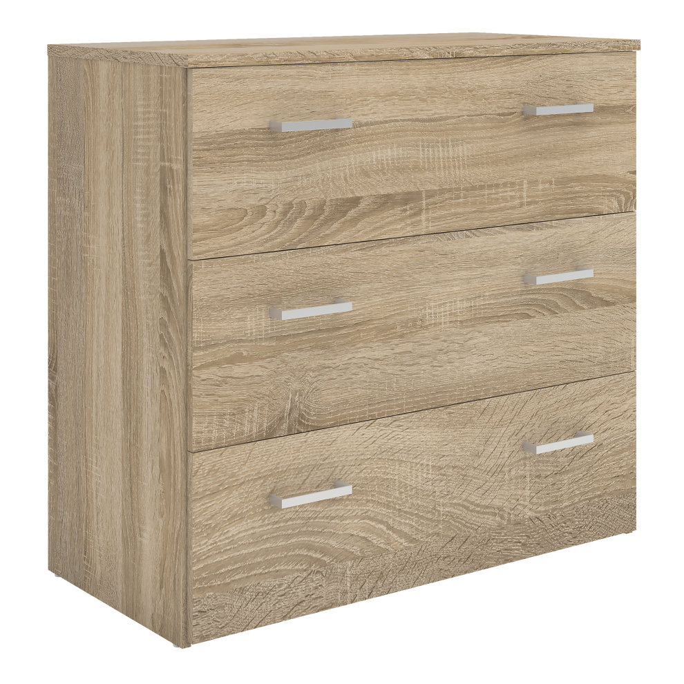 Florence Space 3 Drawer Oak Chest of Drawers - image 2