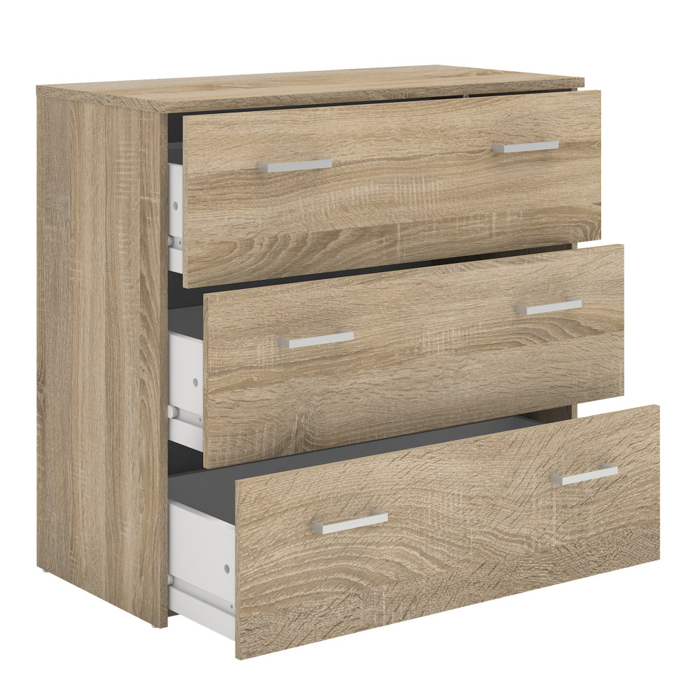 Florence Space 3 Drawer Oak Chest of Drawers - image 4