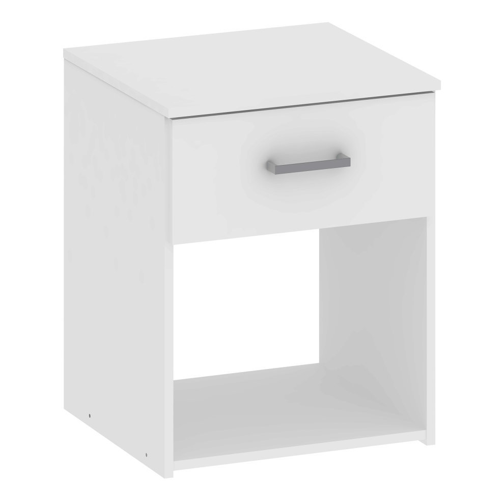 Florence Space Single Drawer White Bedside Table - image 2