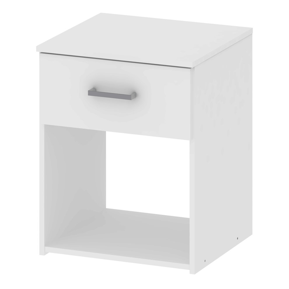 Florence Space Single Drawer White Bedside Table - image 3