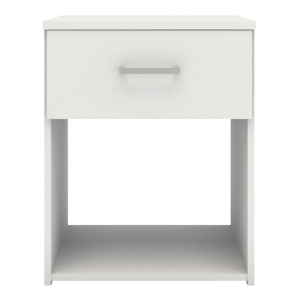 Florence Space Single Drawer White Bedside Table - image 4