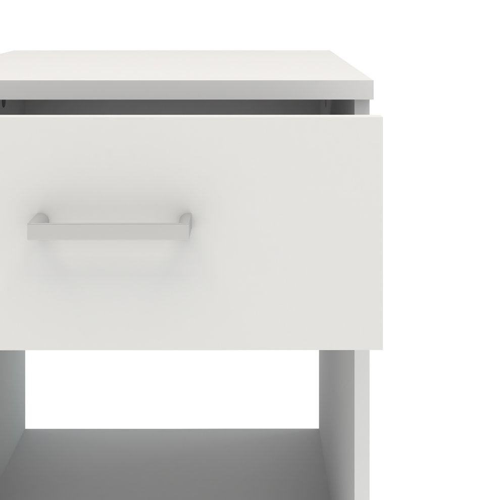 Florence Space Single Drawer White Bedside Table - image 5