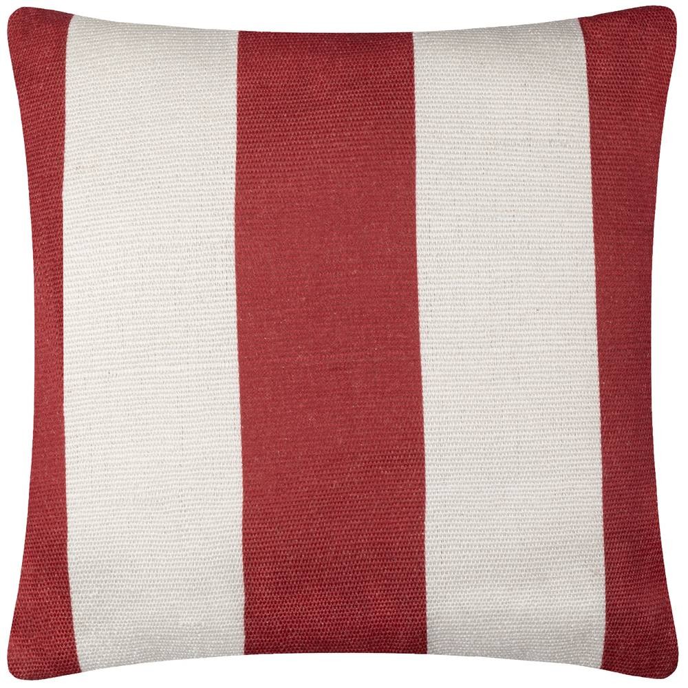 furn. Deck Stripe White and Red Woven Polyester Filled Outdoor Cushion 59 x 59cm - image 2