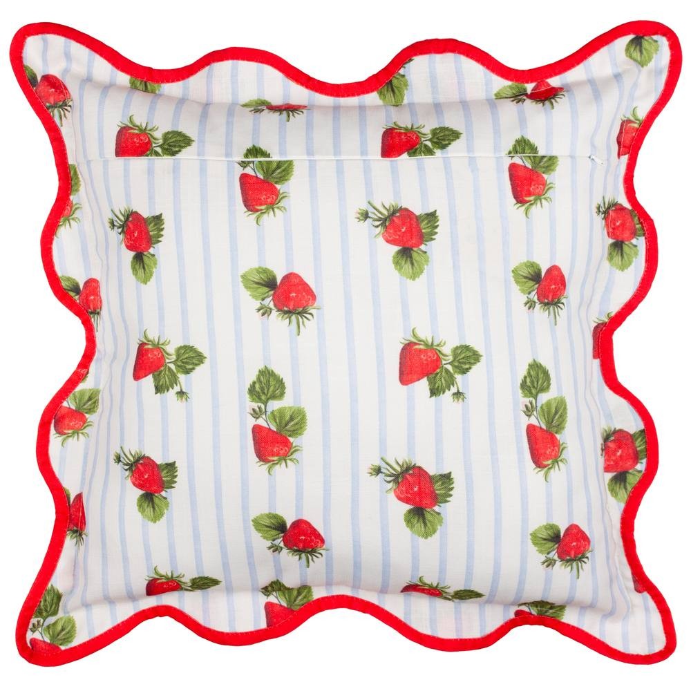 Furn Fruits Strawberries Stripe Blue Cushion 45 x 45cm - image 3