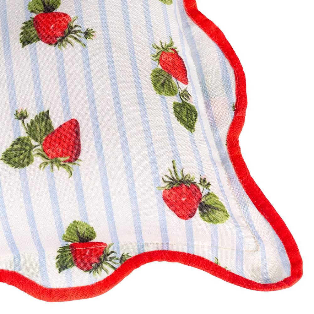 Furn Fruits Strawberries Stripe Blue Cushion 45 x 45cm - image 5