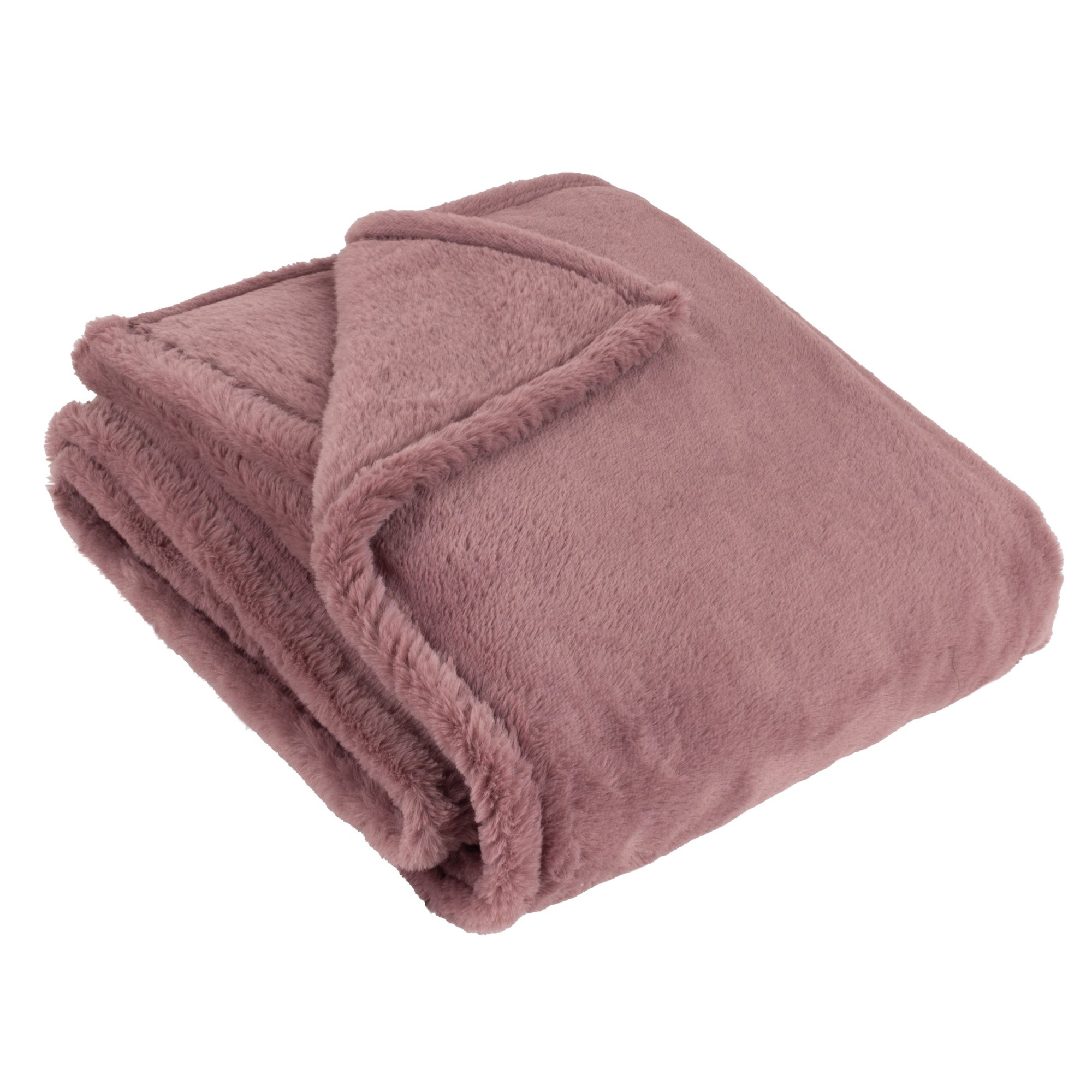 furn. Kallu Faux Fur Mulberry Double Sided Throw 130 x 180cm - image 3