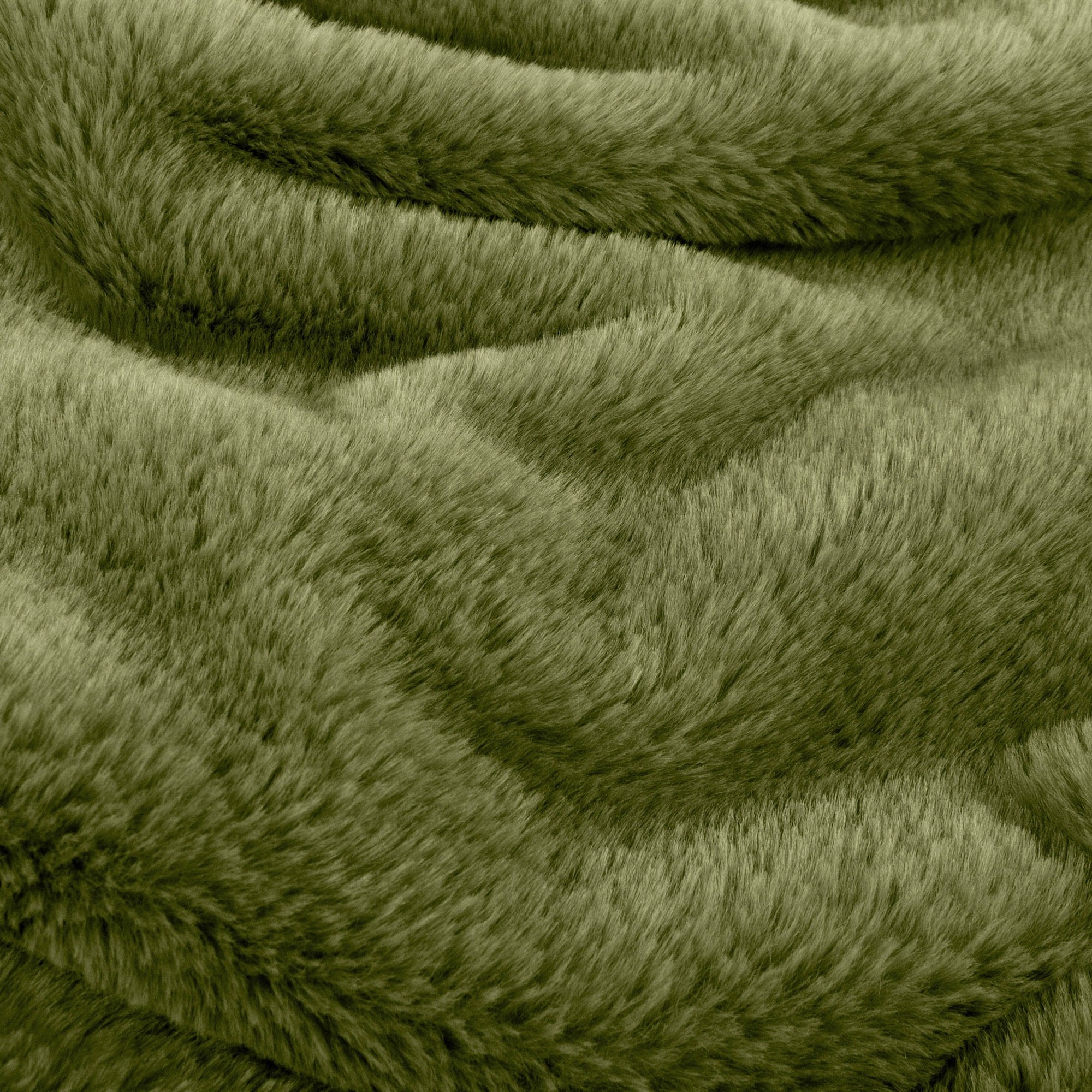 furn. Kallu Faux Fur Olive Double Sided Throw 130 x 180cm - image 4
