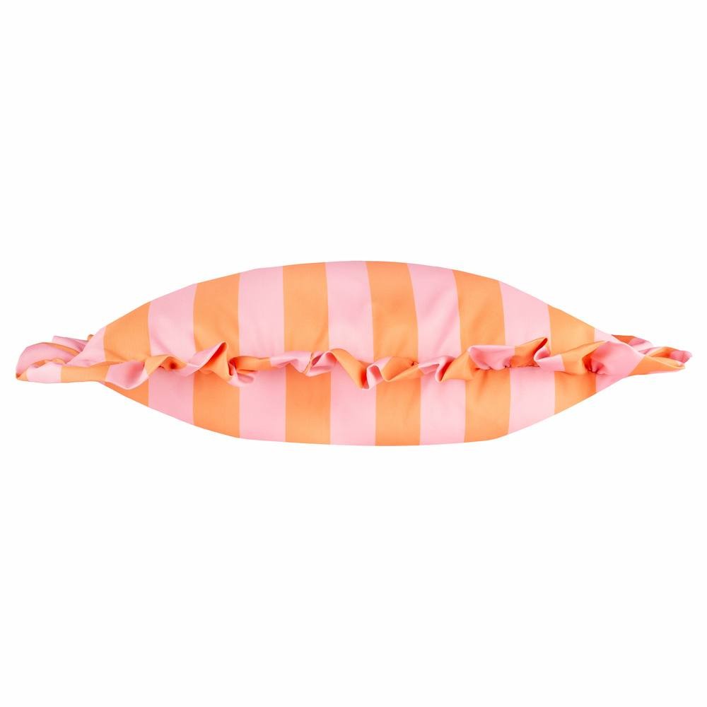 Furn Palm Royale Stripe Ruffle Printed Orange Cushion 50 x 50cm - image 3