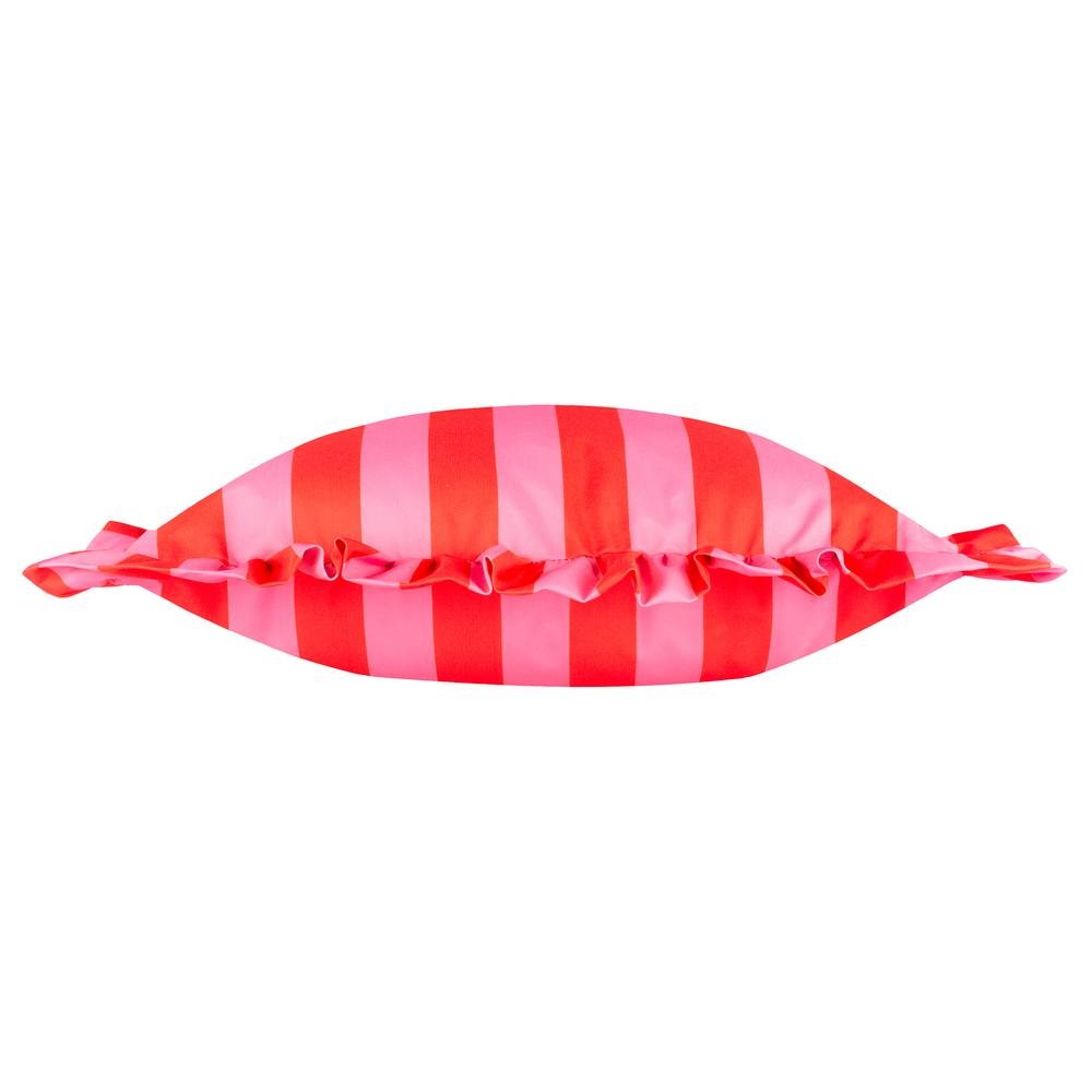 Furn Palm Royale Stripe Ruffle Printed Red Cushion 50 x 50cm - image 3