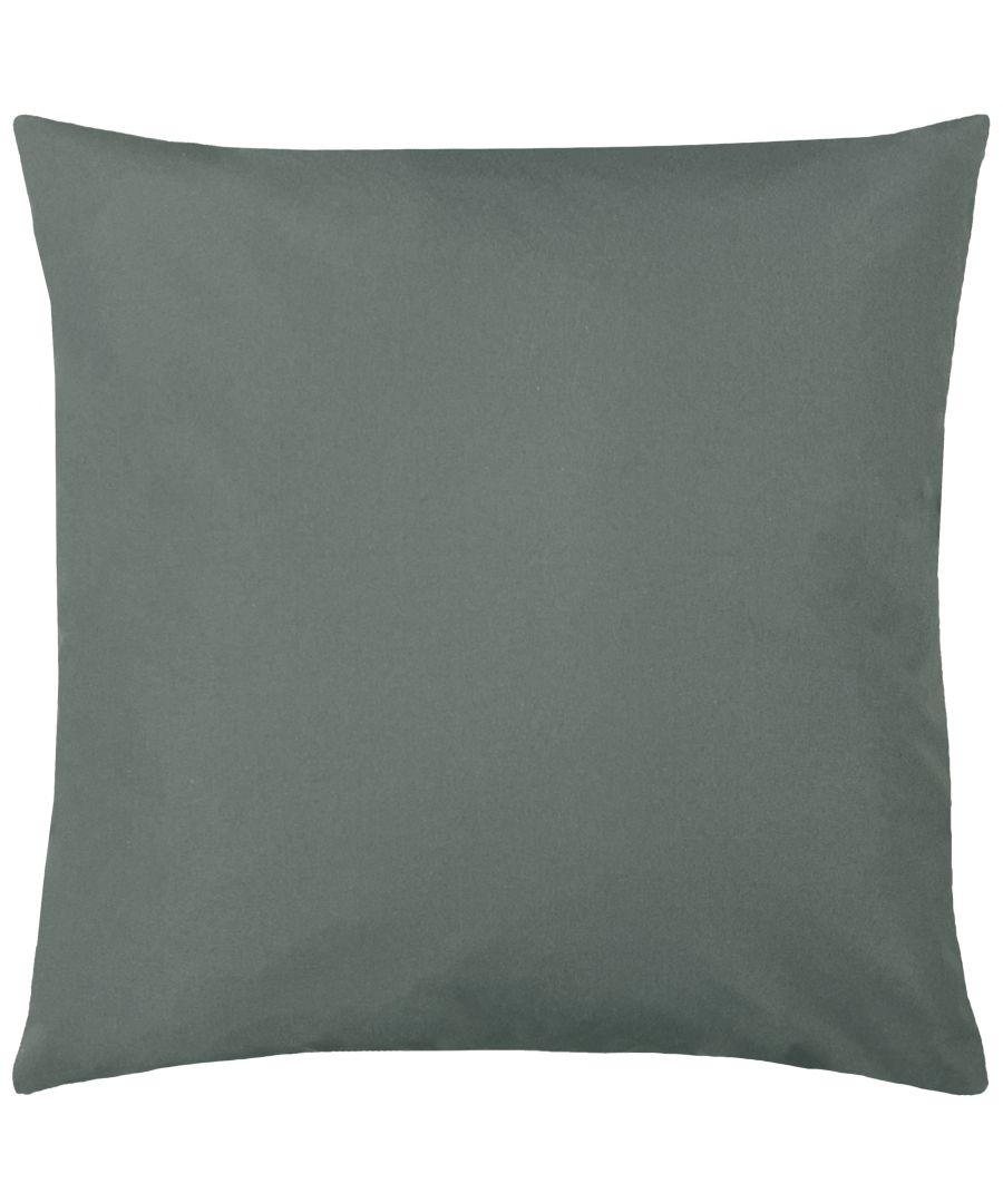 Square outdoor cushion in a soft grey color, made from durable fabric, designed for comfort and style, suitable for outdoor furniture.