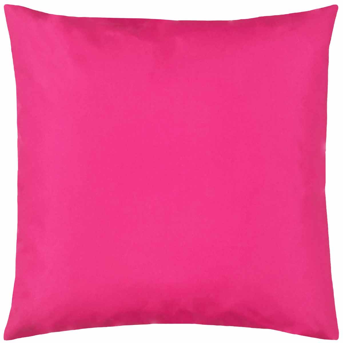 Reversible outdoor cushion in vibrant pink, made from water and UV-resistant material, featuring a smooth, soft texture ideal for outdoor use.