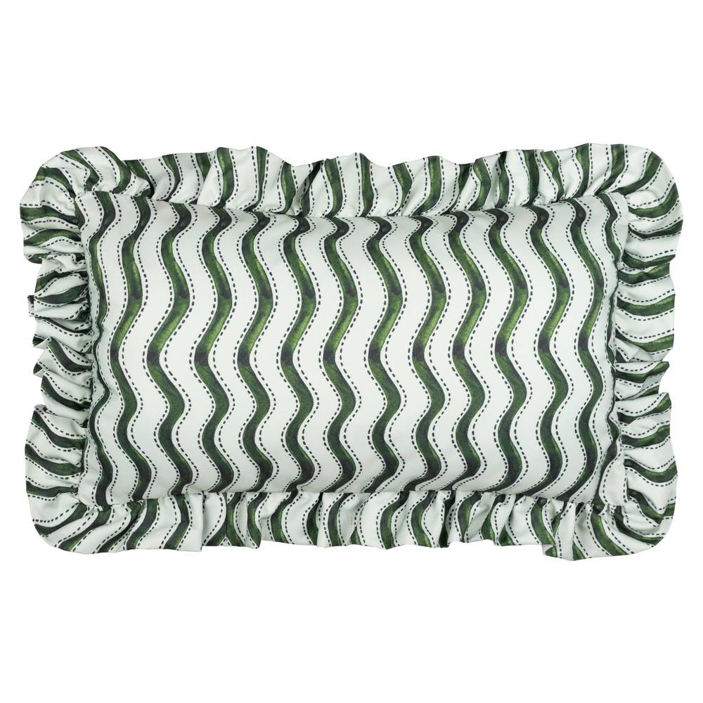 Furn Summer Solstice Wiggly Stripe Green Cushion 30 x 50cm - image 2