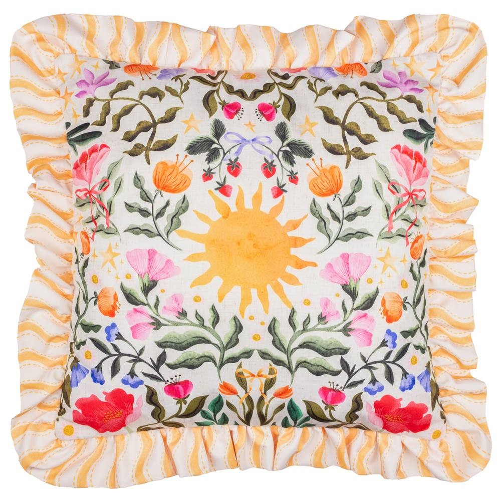 Furn Summer Solstice Wiggly Stripe Yellow Reversible Cushion 50 x 50cm - image 2