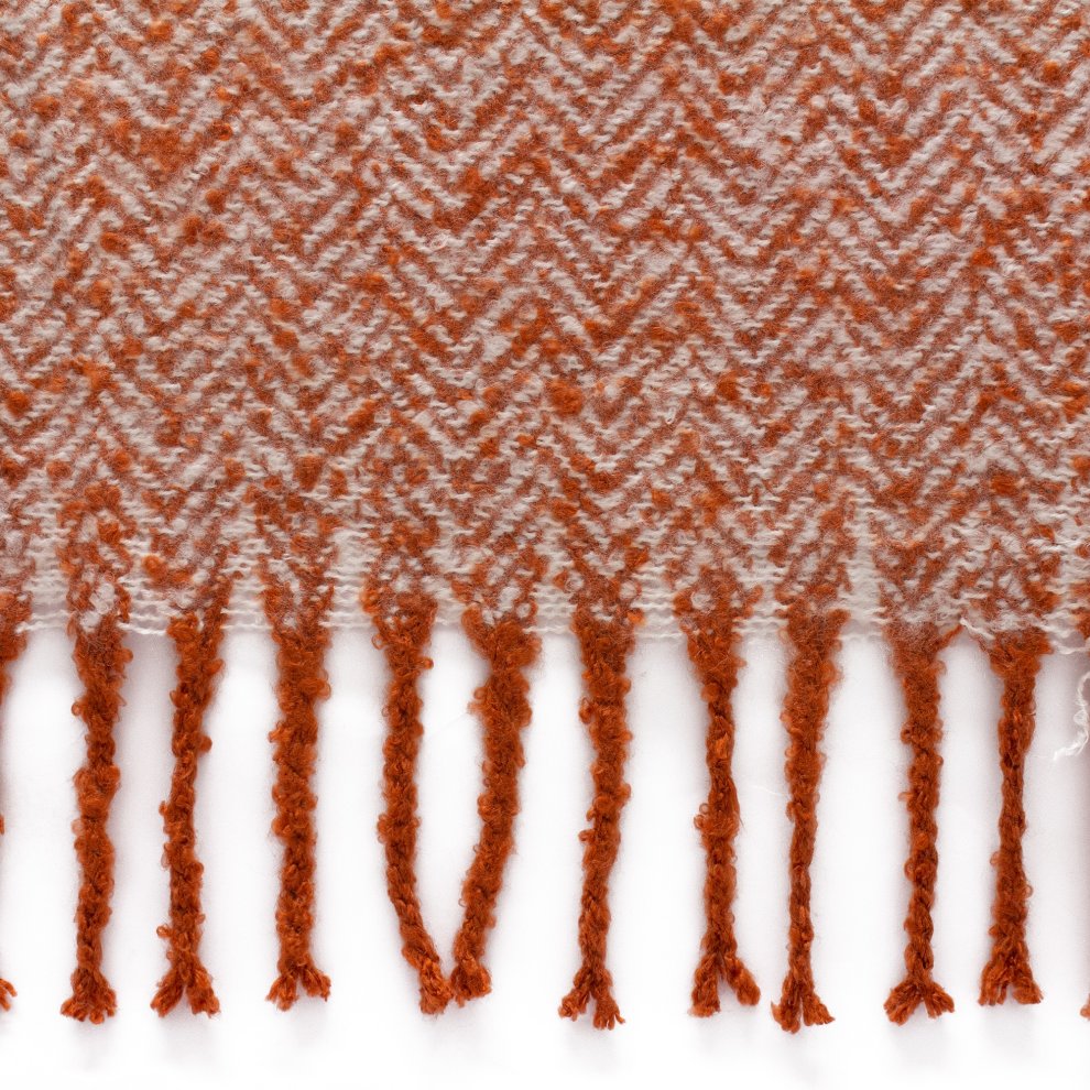 furn. Weaver Herringbone Rust Throw 180 x 130cm - image 2
