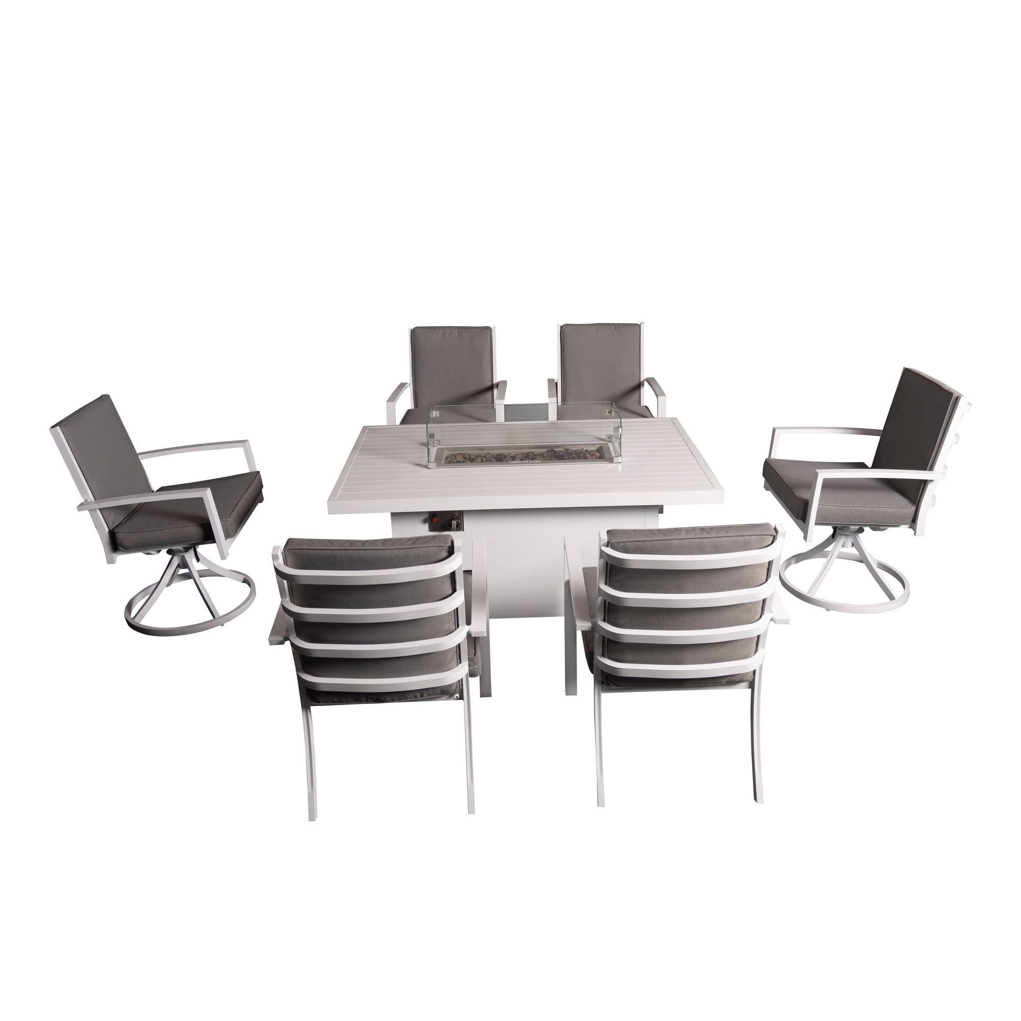 Grey 3-piece luxury rattan armchair set featuring cushioned seats, sleek white frames, and an integrated ice bucket for outdoor entertaining.