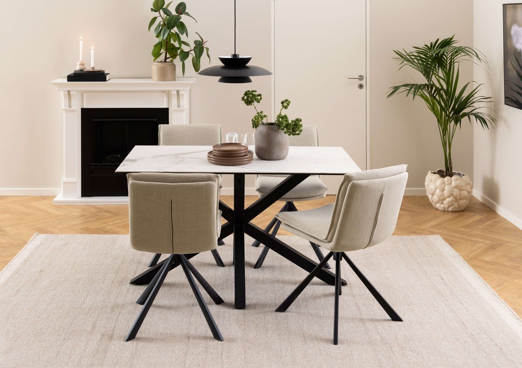 Furniture To Go Heaven White 4 Seater Ceramic Top Dining Table - image 2
