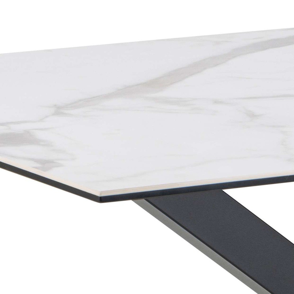 Furniture To Go Heaven White 4 Seater Ceramic Top Dining Table - image 3