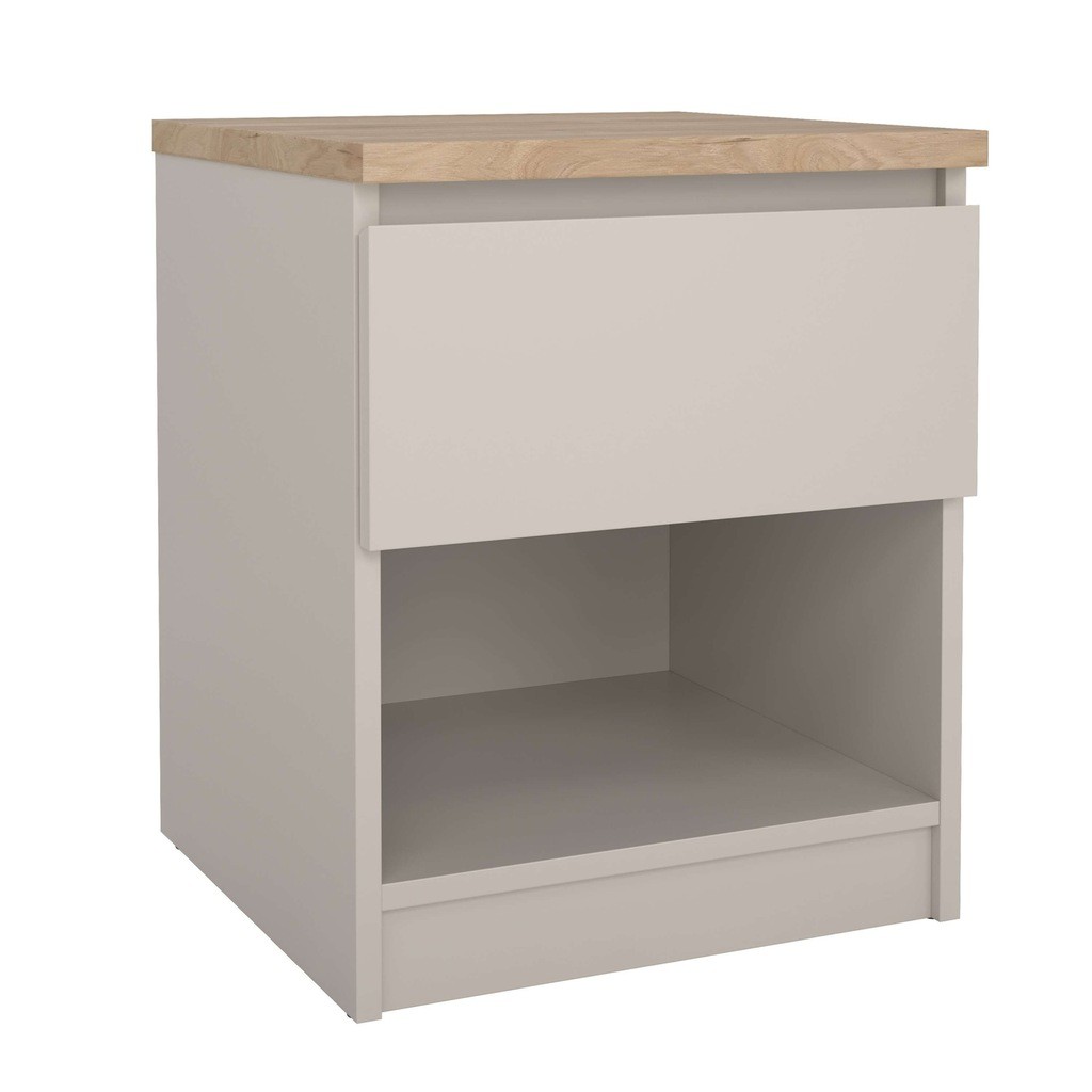 Furniture To Go Naia Cashmere Jackson Hickory 1 Drawer 1 Shelf Bedside Table - image 2