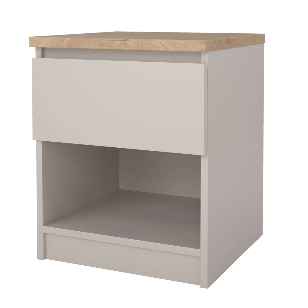 Furniture To Go Naia Cashmere Jackson Hickory 1 Drawer 1 Shelf Bedside Table - image 4