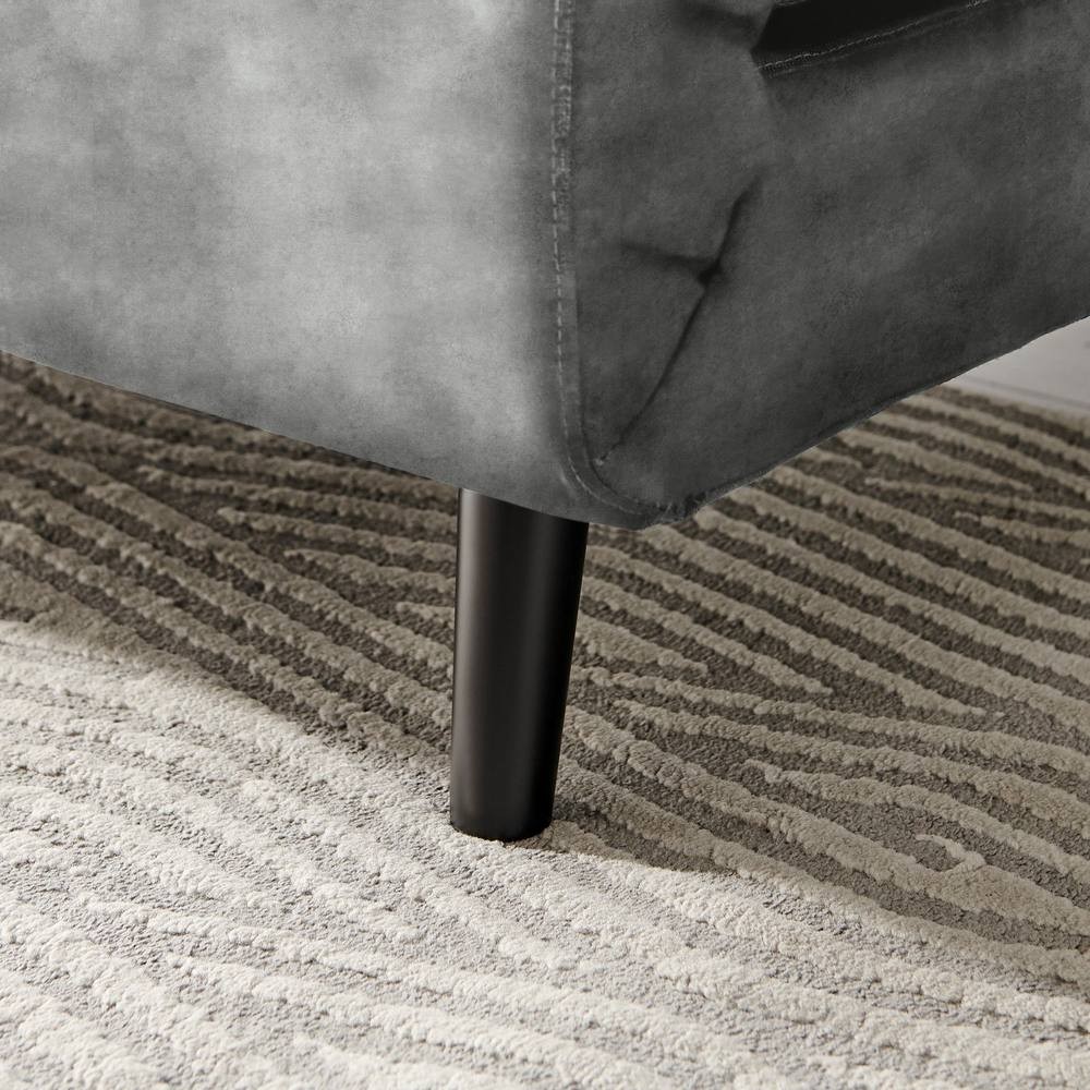 Furniturebox Billie Single Seater Grey Velvet Sofa Bed - image 5