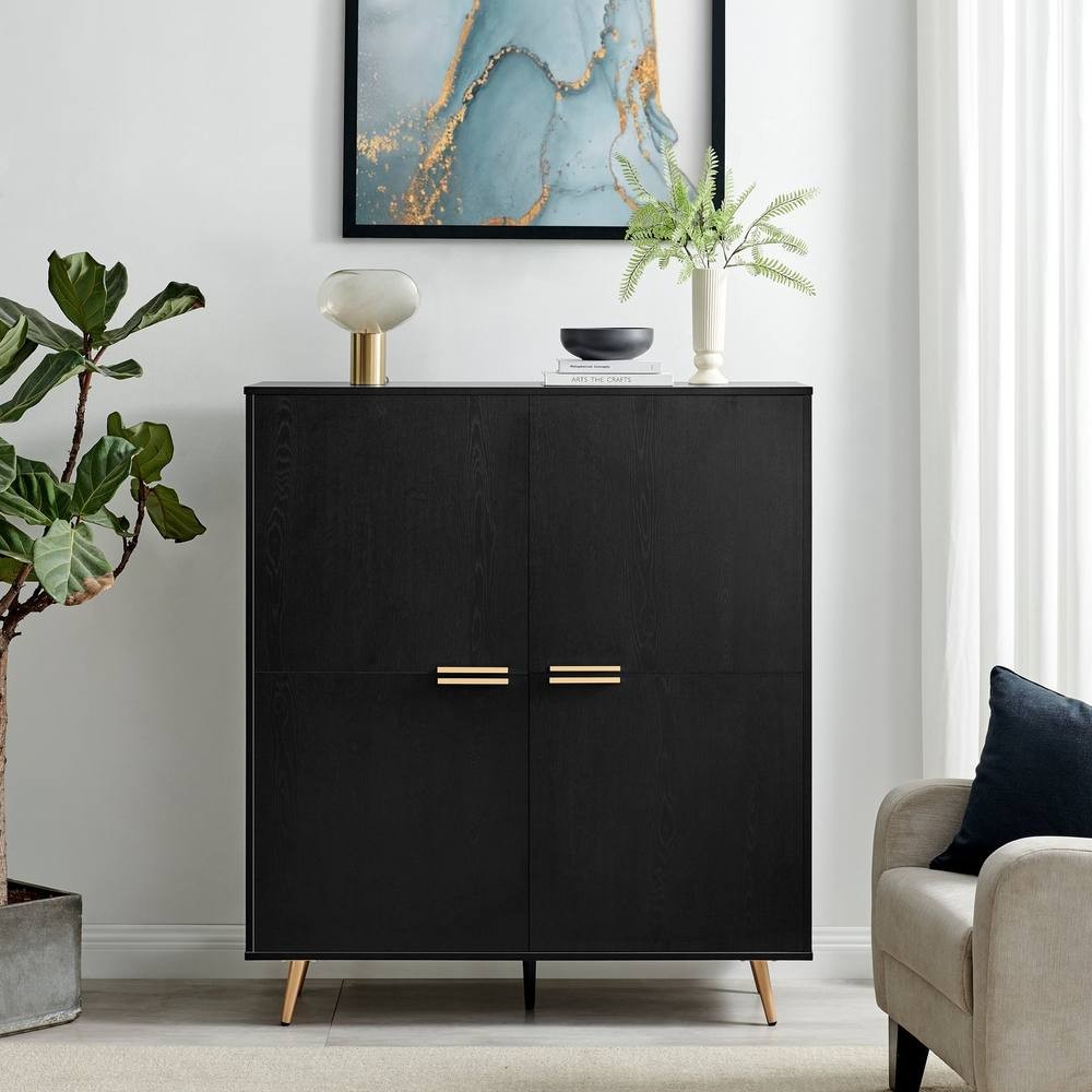 Furniturebox Ivata 2 Door Black and Copper Sideboard - image 2
