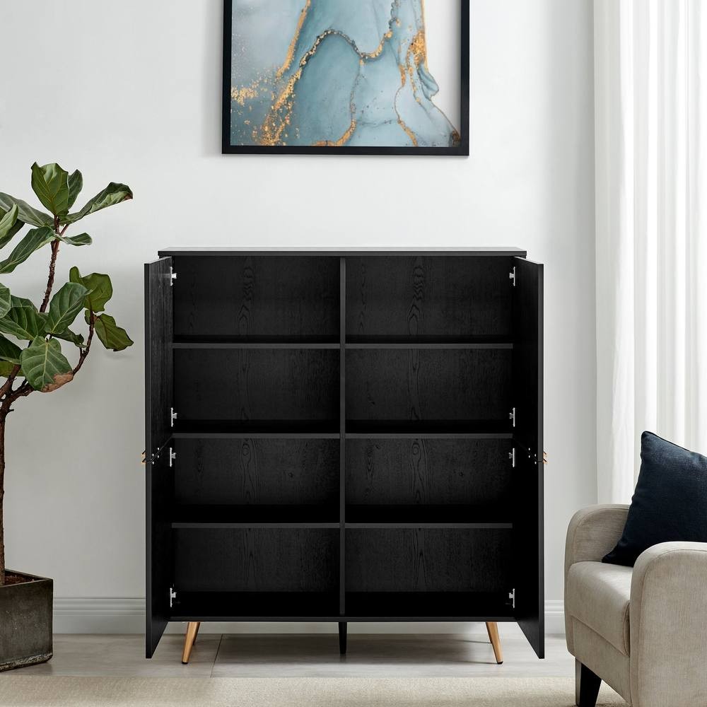 Furniturebox Ivata 2 Door Black and Copper Sideboard - image 3