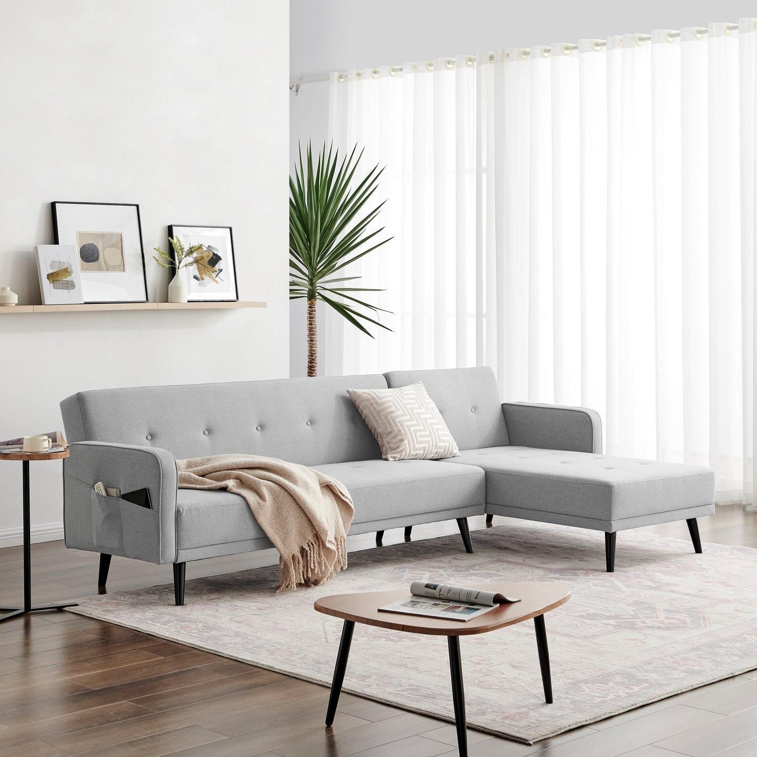 Furniturebox Oliver Grey 3 Seater Left Hand Sofa Bed - image 3