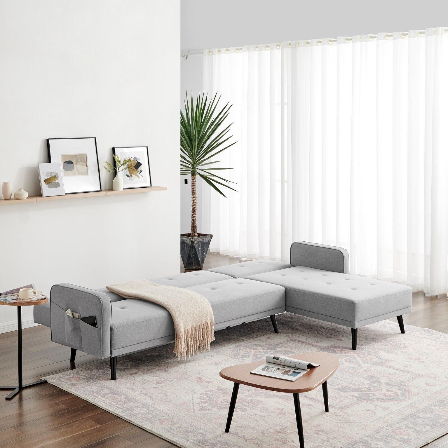 Furniturebox Oliver Grey 3 Seater Left Hand Sofa Bed - image 4