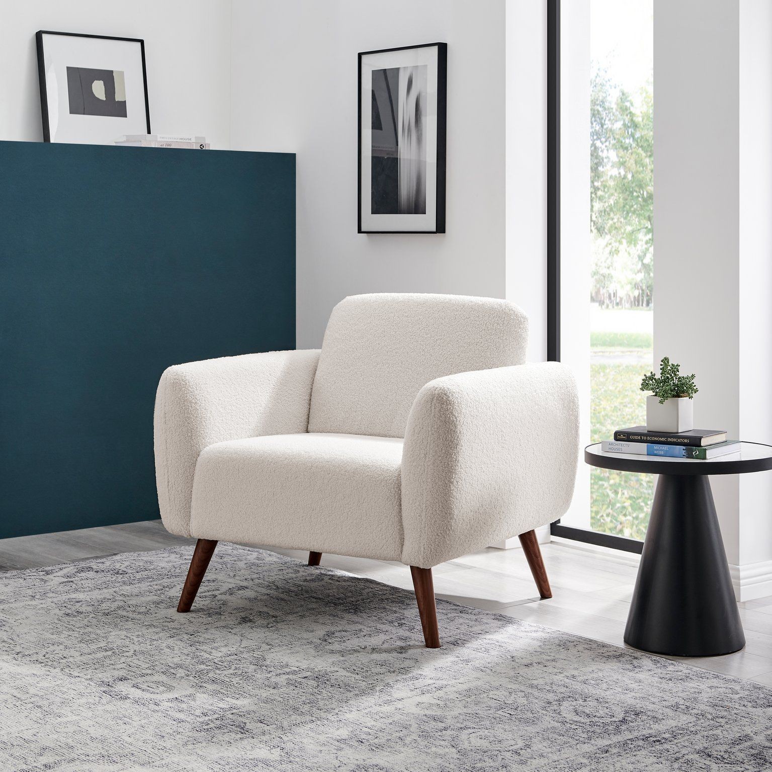 Furniturebox Terry 2 Seater White Boucle Sofa - image 4