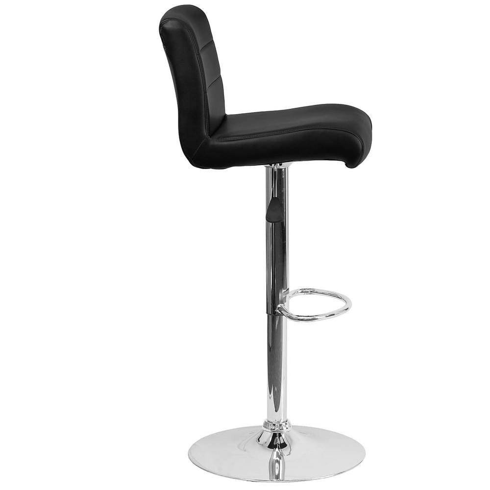 FWStyle Black Faux Leather Waterfall Bar Stool Set of 2 - image 2
