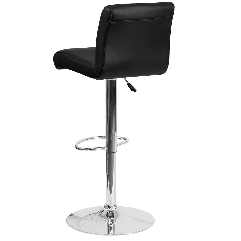 FWStyle Black Faux Leather Waterfall Bar Stool Set of 2 - image 3