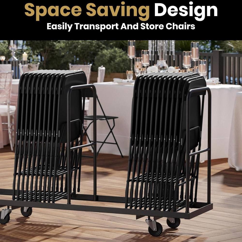 FWStyle Black Folding Plastic Chair Set of 10 - image 4