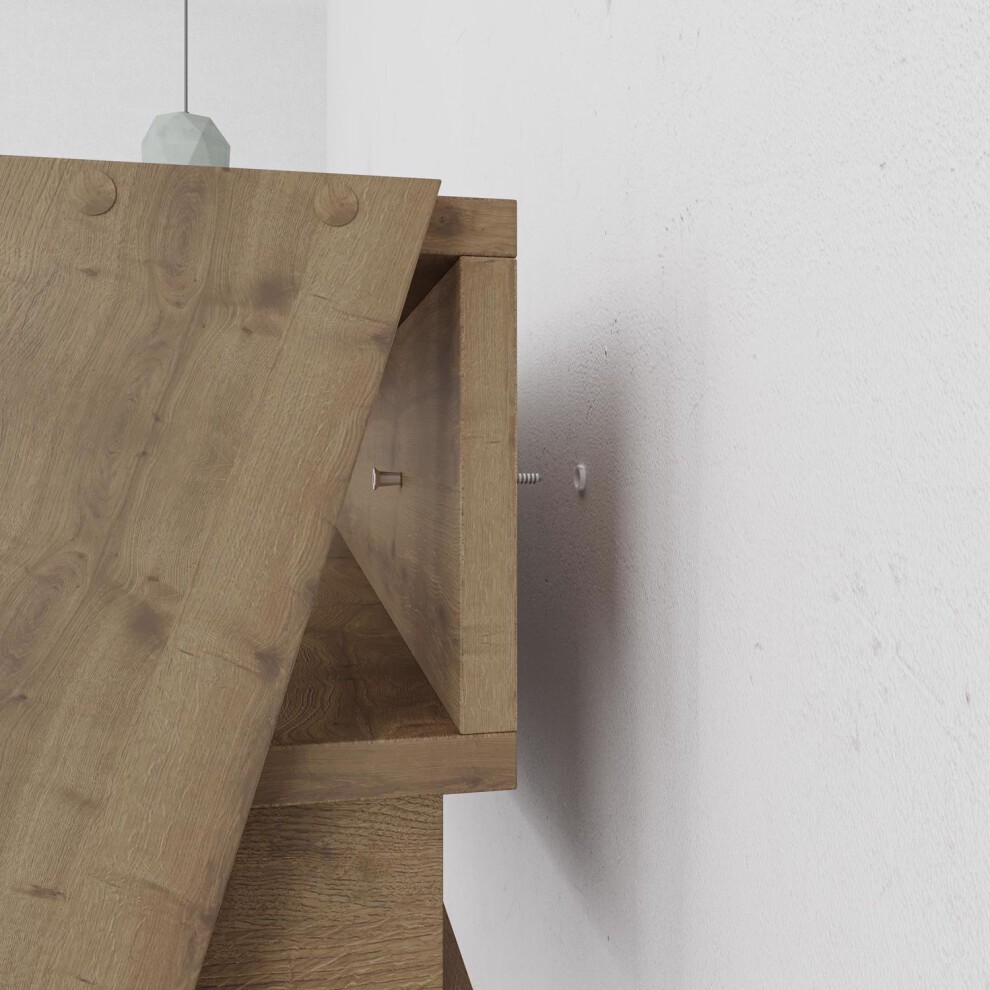 FWStyle Cowork Dark Oak Single Drawer Wall Mounted Office Desk - image 3