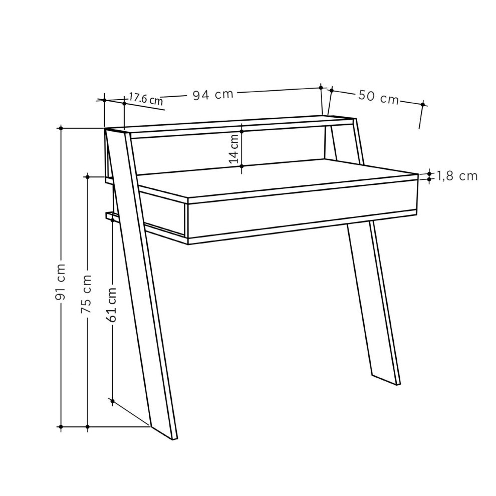 FWStyle Cowork Dark Oak Single Drawer Wall Mounted Office Desk - image 5