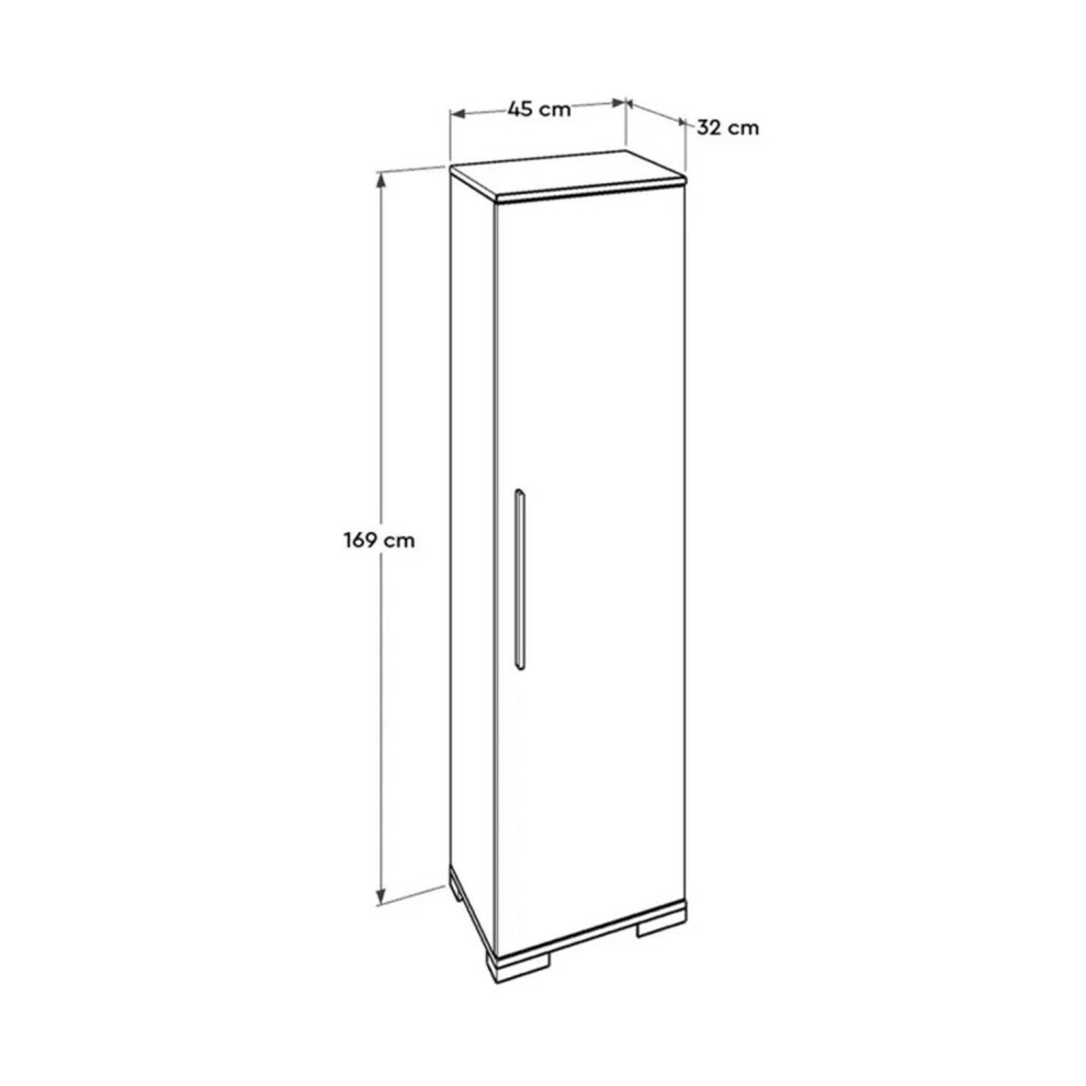 FWStyle Gloss White Single Door 5 Tier Storage Cabinet - image 4