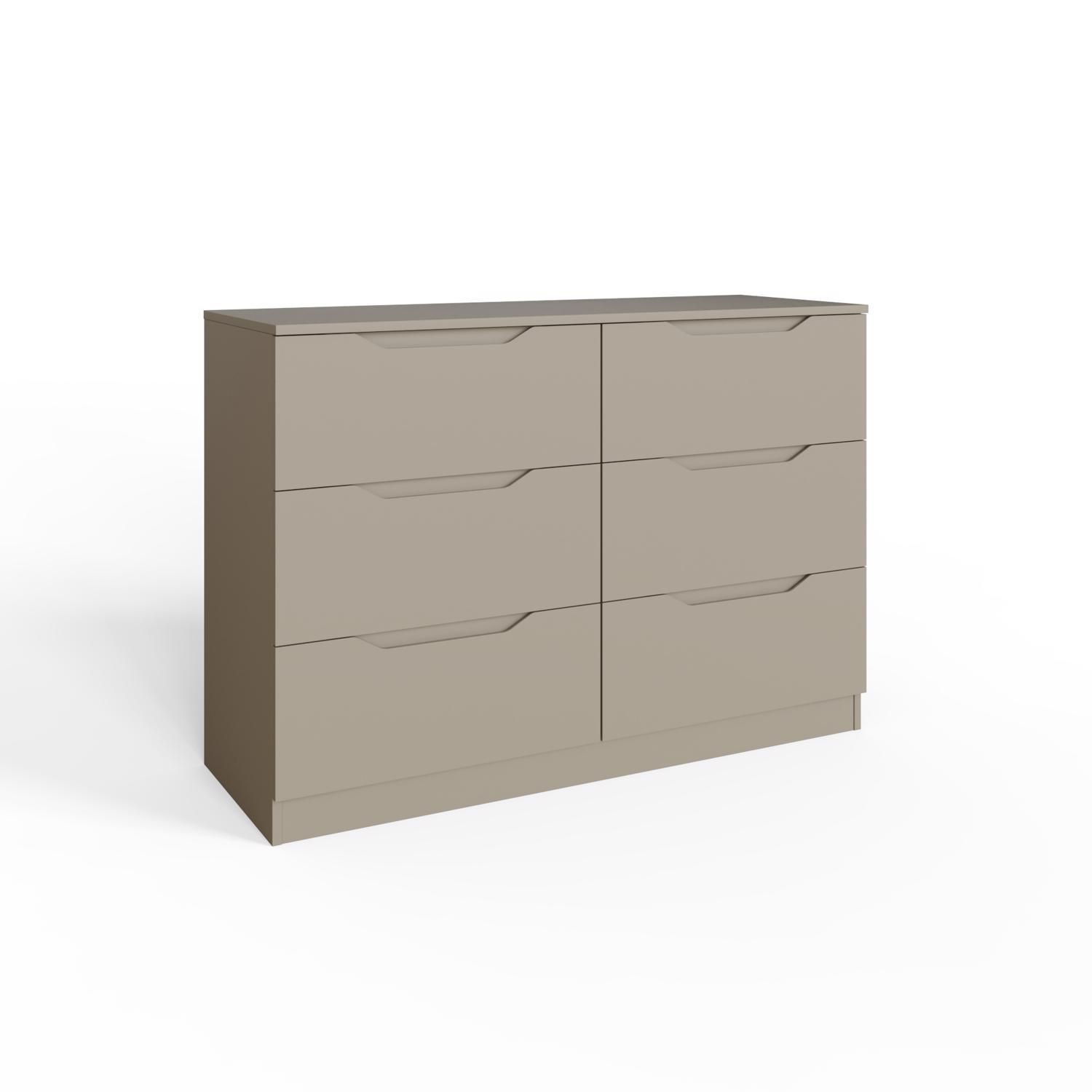 FWStyle Luno Brown 6 Drawer Modern Wide Chest of Drawers - image 3