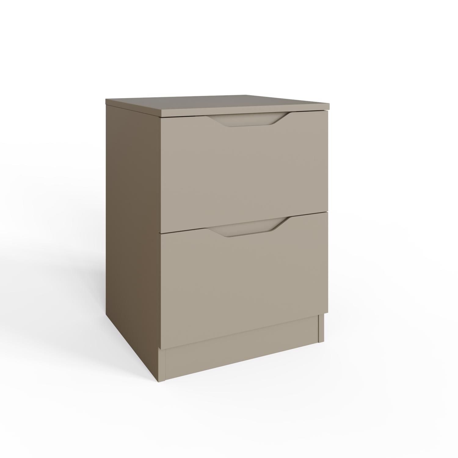 FWStyle Luno Putty 2 Drawer Modern Bedside Table - image 3