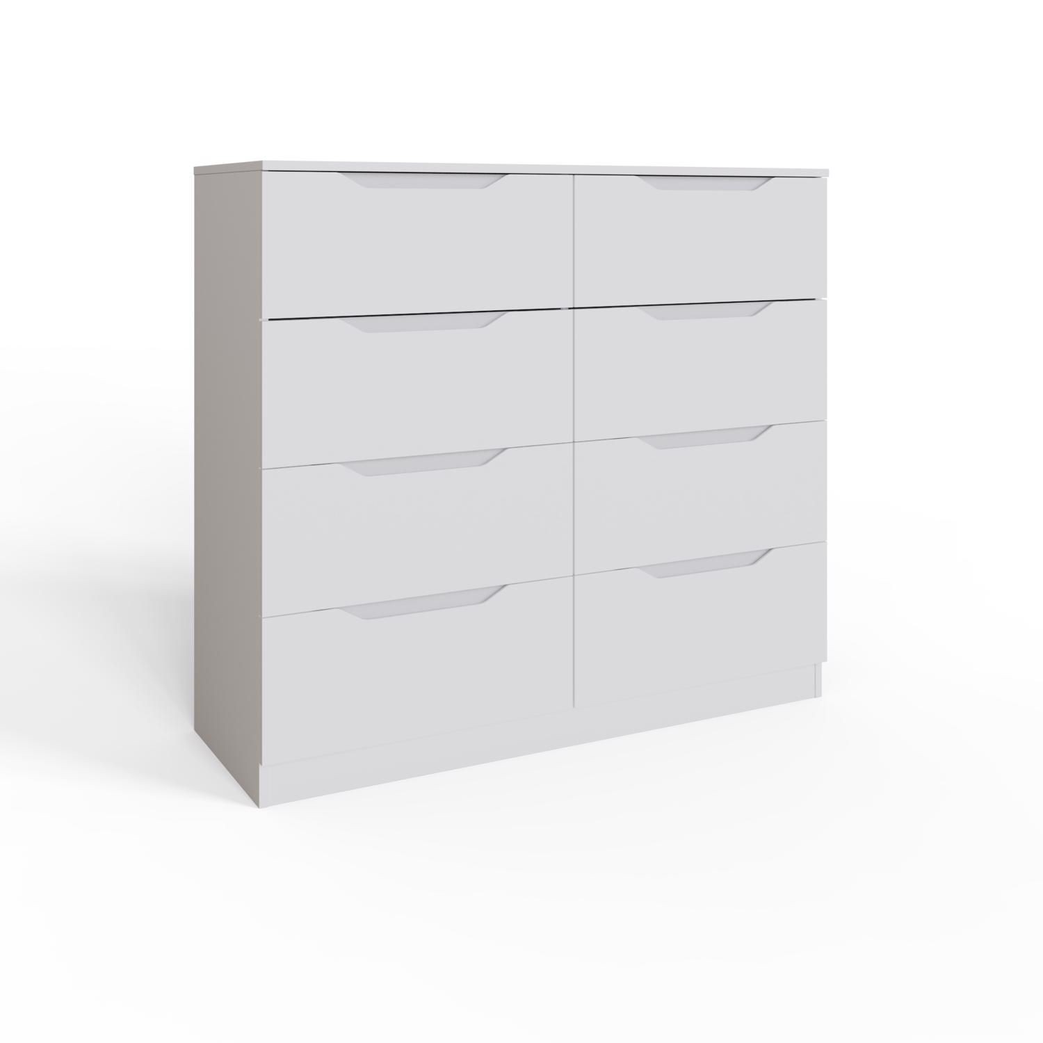 FWStyle Luno White 8 Drawer Modern Wide Chest of Drawers - image 3