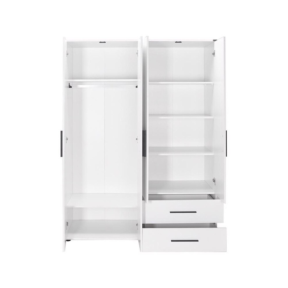 FWStyle Matt White 4 Door 2 Drawer Quad Wardrobe - image 4