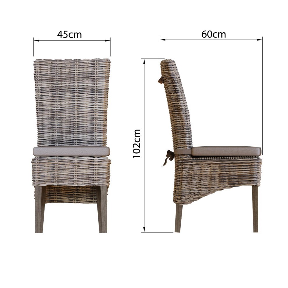 FWStyle Maya Set of 2 Kubu Rattan Dining Chairs - image 4
