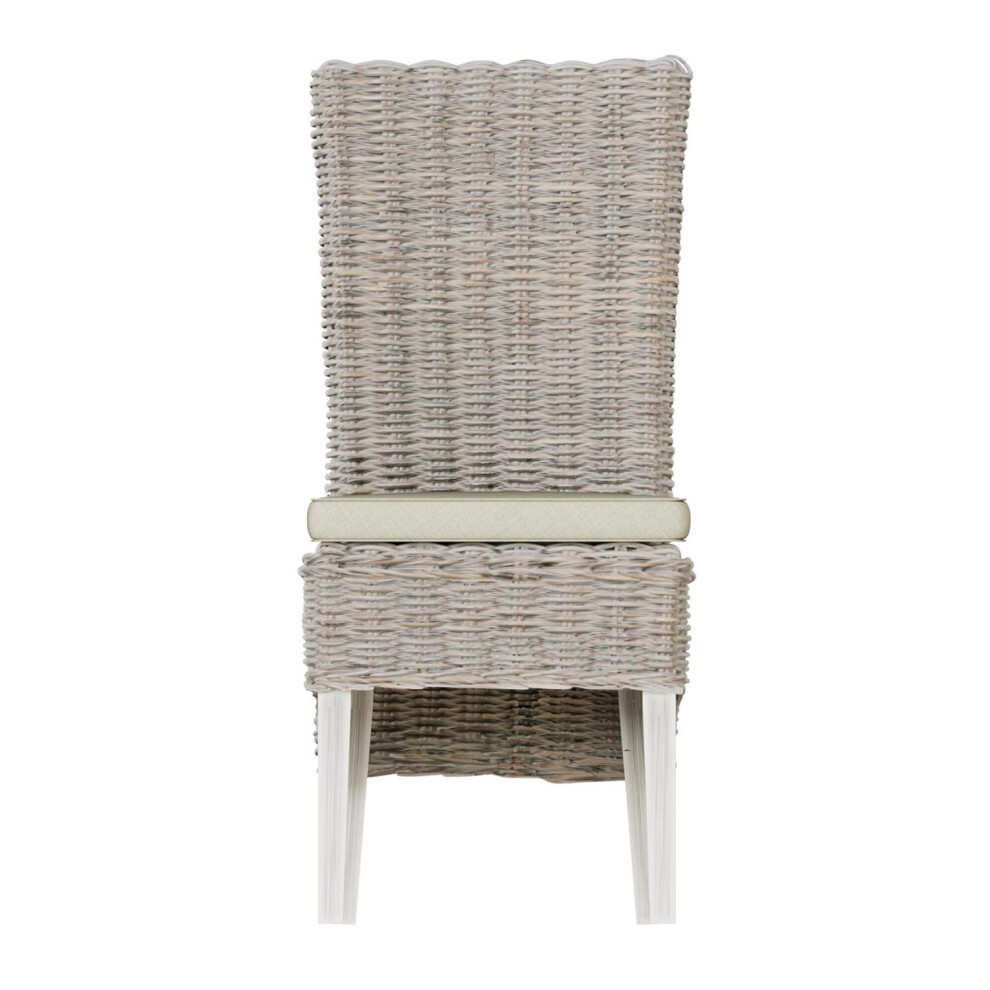 FWStyle Maya Set of 2 Whitewash Kubu Rattan Dining Chairs - image 3