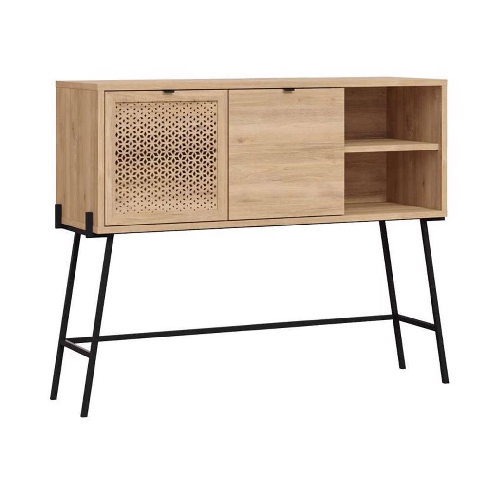 FWStyle Naive Oak 2 Door 2 Shelf Sideboard with Black Metal Frame - image 3