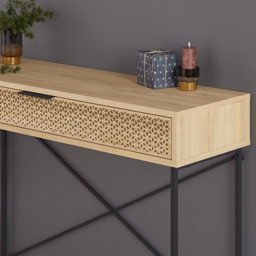 FWStyle Naive Oak Single Drawer Hallway Console Table - image 2